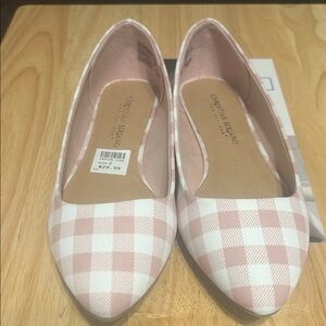 Christian Siriano Pink and White Checkered Flats